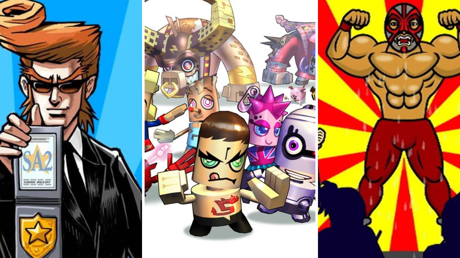 A grid showing the rhythm games Elite Beat Agents, Zubo, and Rhythm Heaven