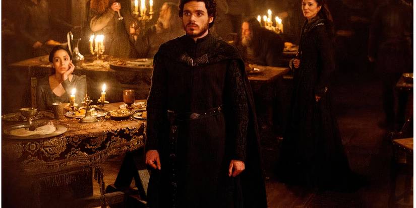 Robb Stark standing up at the Red Wedding