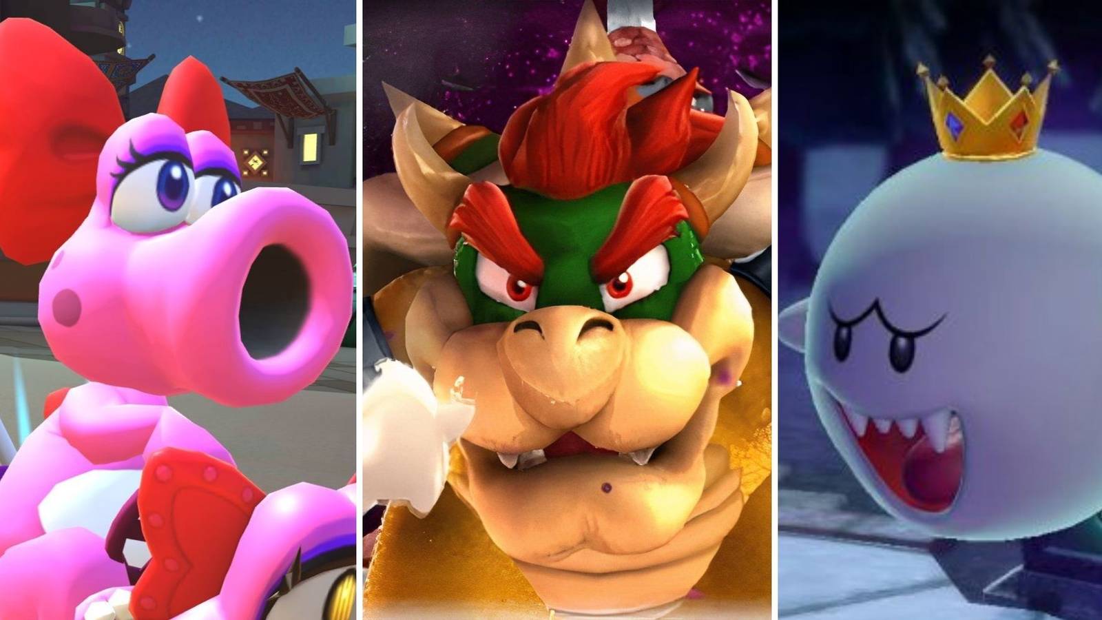 A grid showing three non-human characters from the Mario franchise