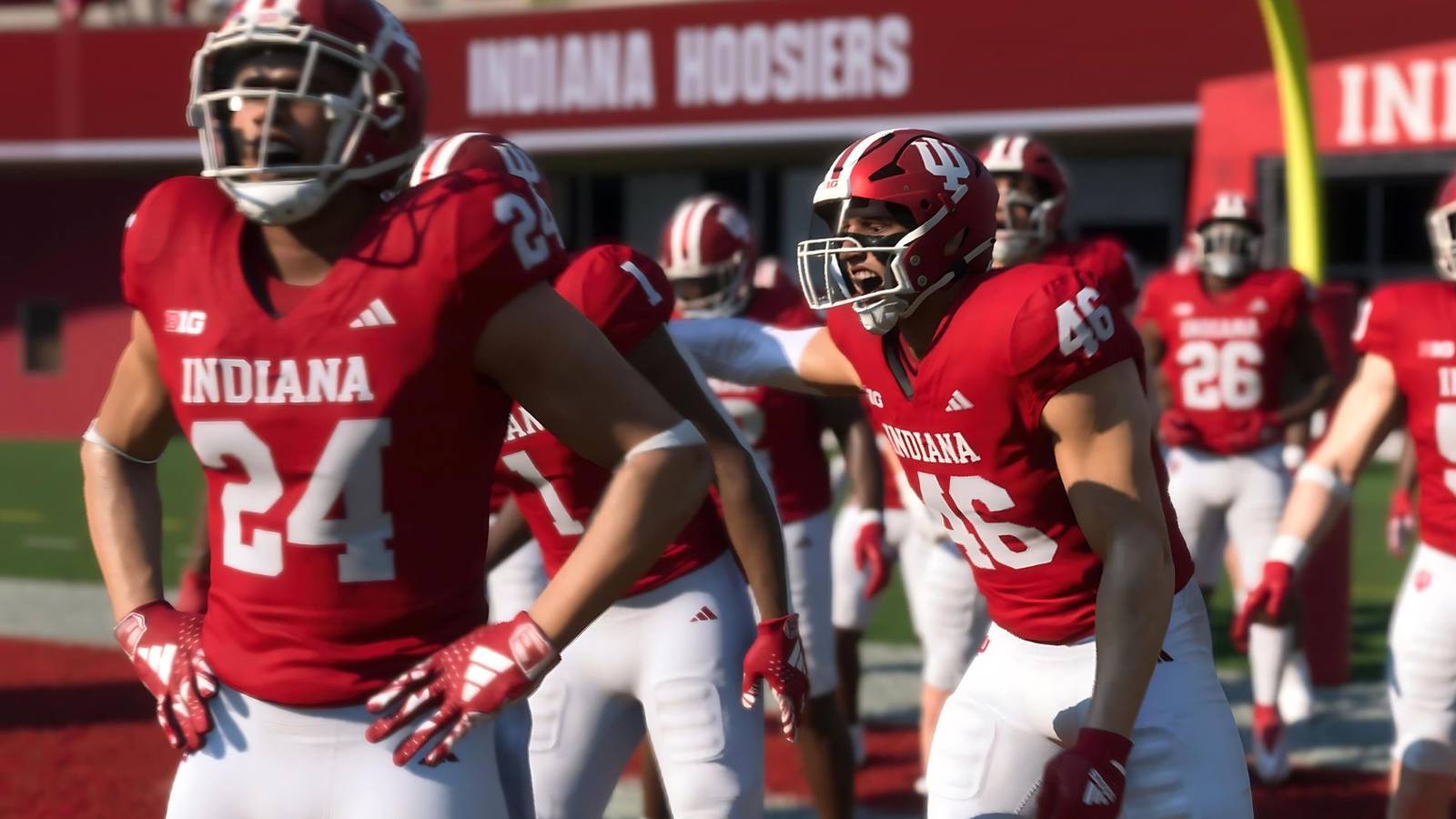 Members of the Indiana Hoosiers from College Football 25