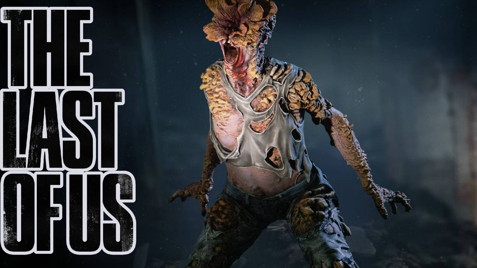 A Clicker from The Last of Us Part II with the logo next to it.