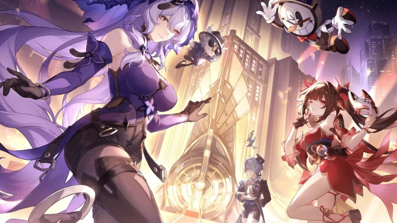 Black Swan, Sparkle, and Misha featured in official art depicting a Penacony update for Honkai: Star Rail