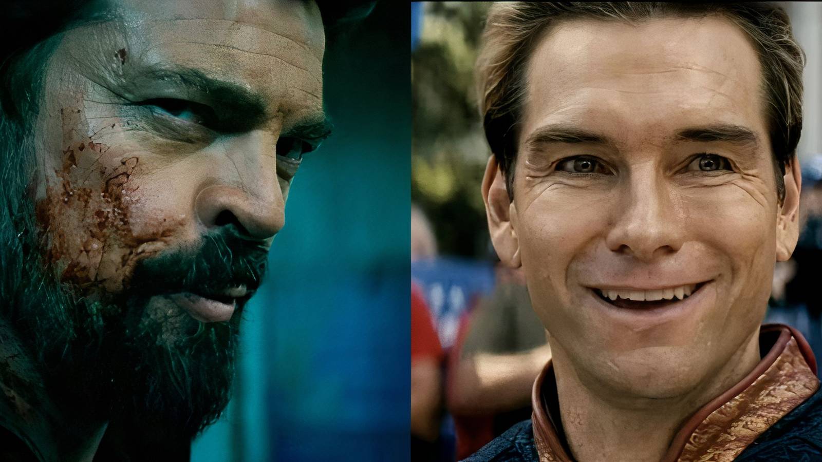 Butcher smirking and Homelander smiling