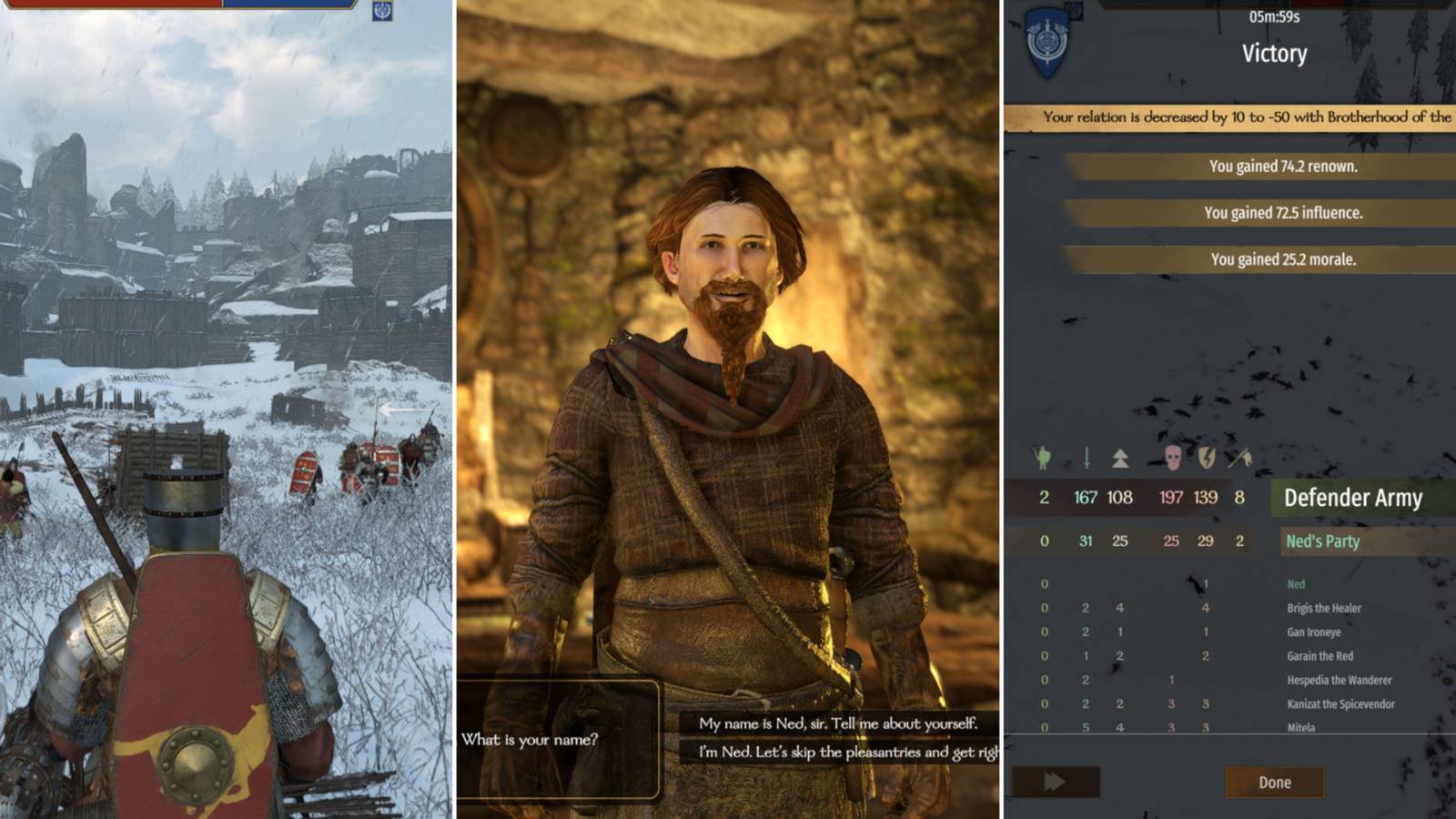 The Player Leading An Army, Recruiting A Companion, and Winning A Battle