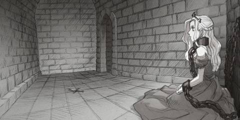 The princess chained up in Slay the Princess