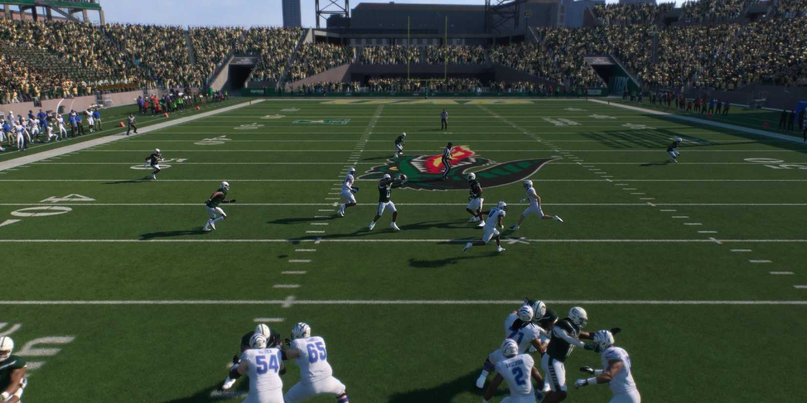 A player intercepting the ball in College Football 25