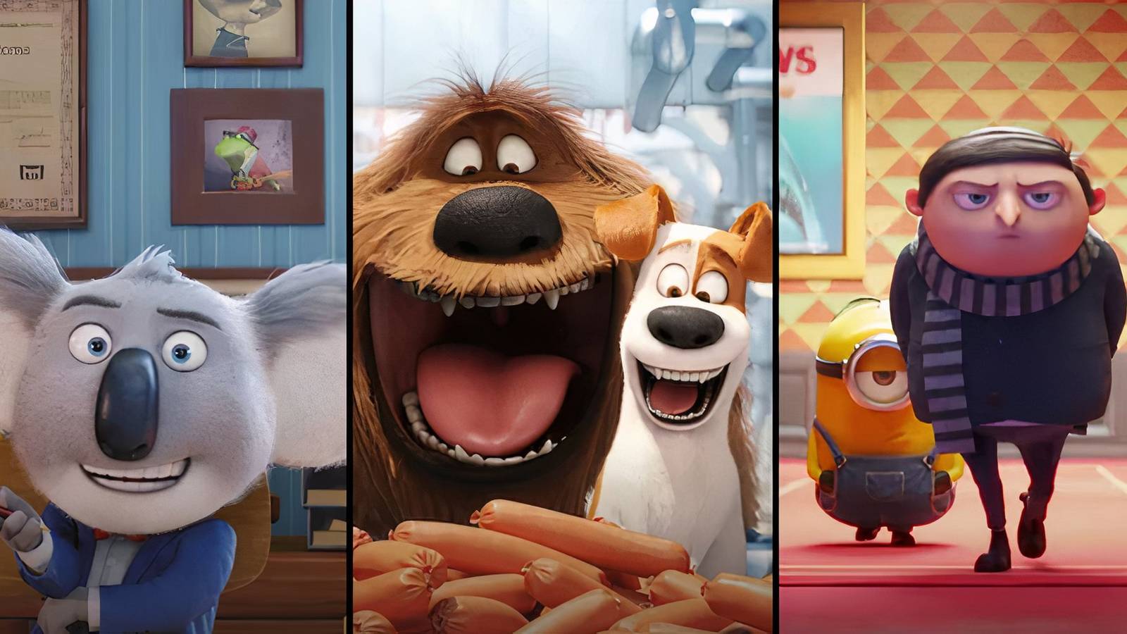 Sing, Secret Life of Pets and Minions: The Rise of Gru