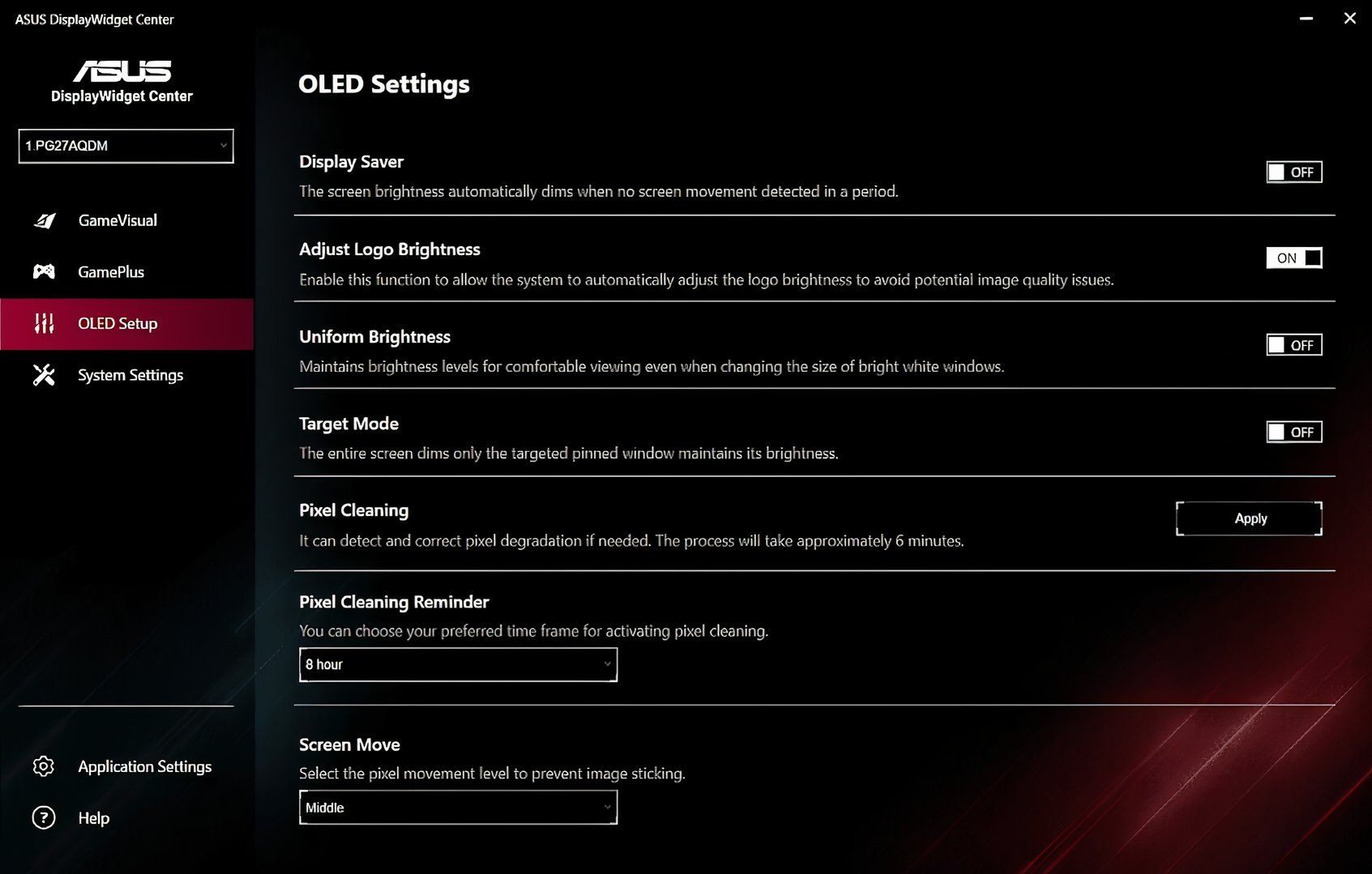 Use Manufacturer implemented features - Prevent OLED Burn In