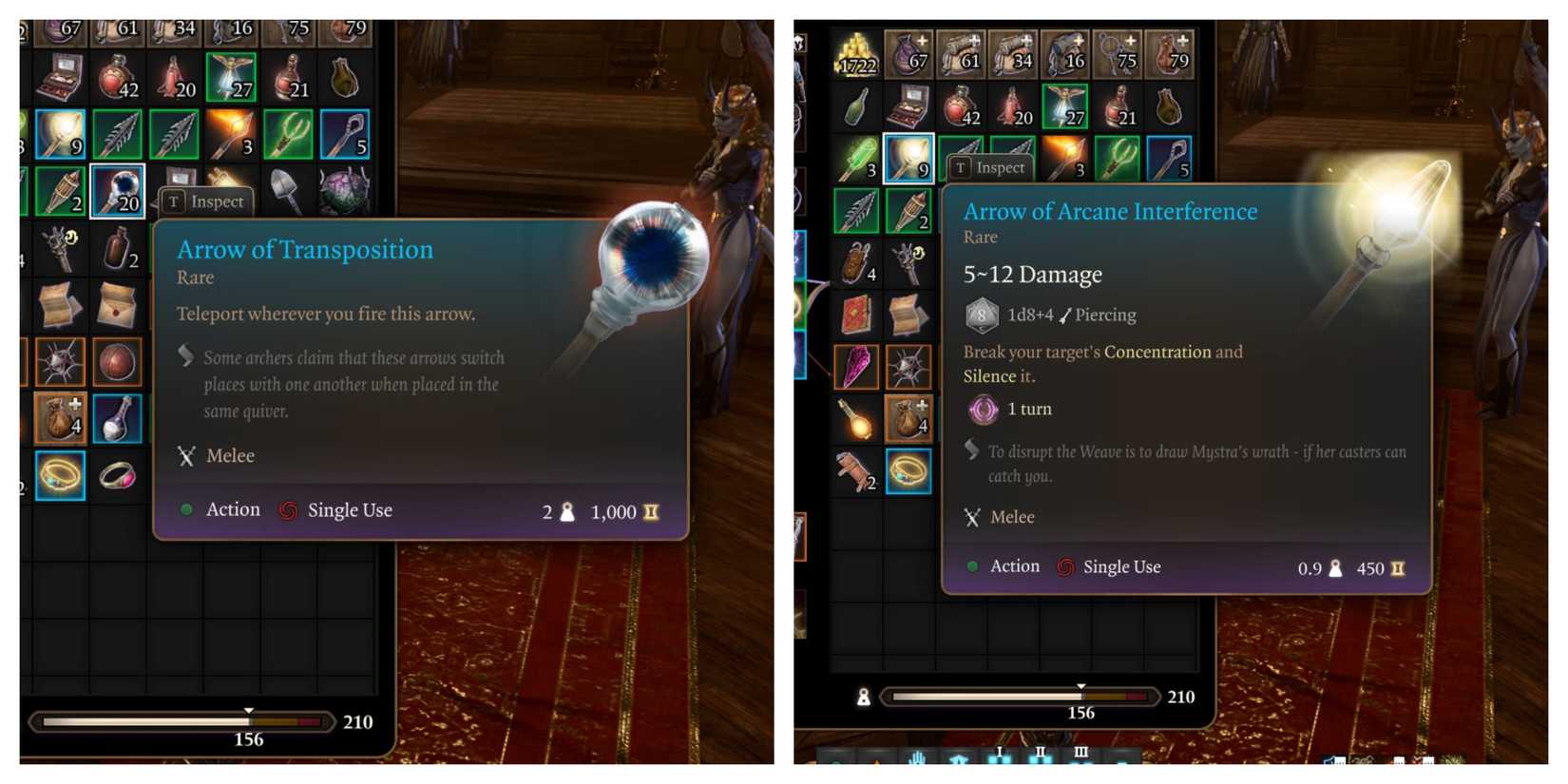 image of the Arrow of Transposition and Arrow of Arcane Interferece items in Baldur's Gate 3