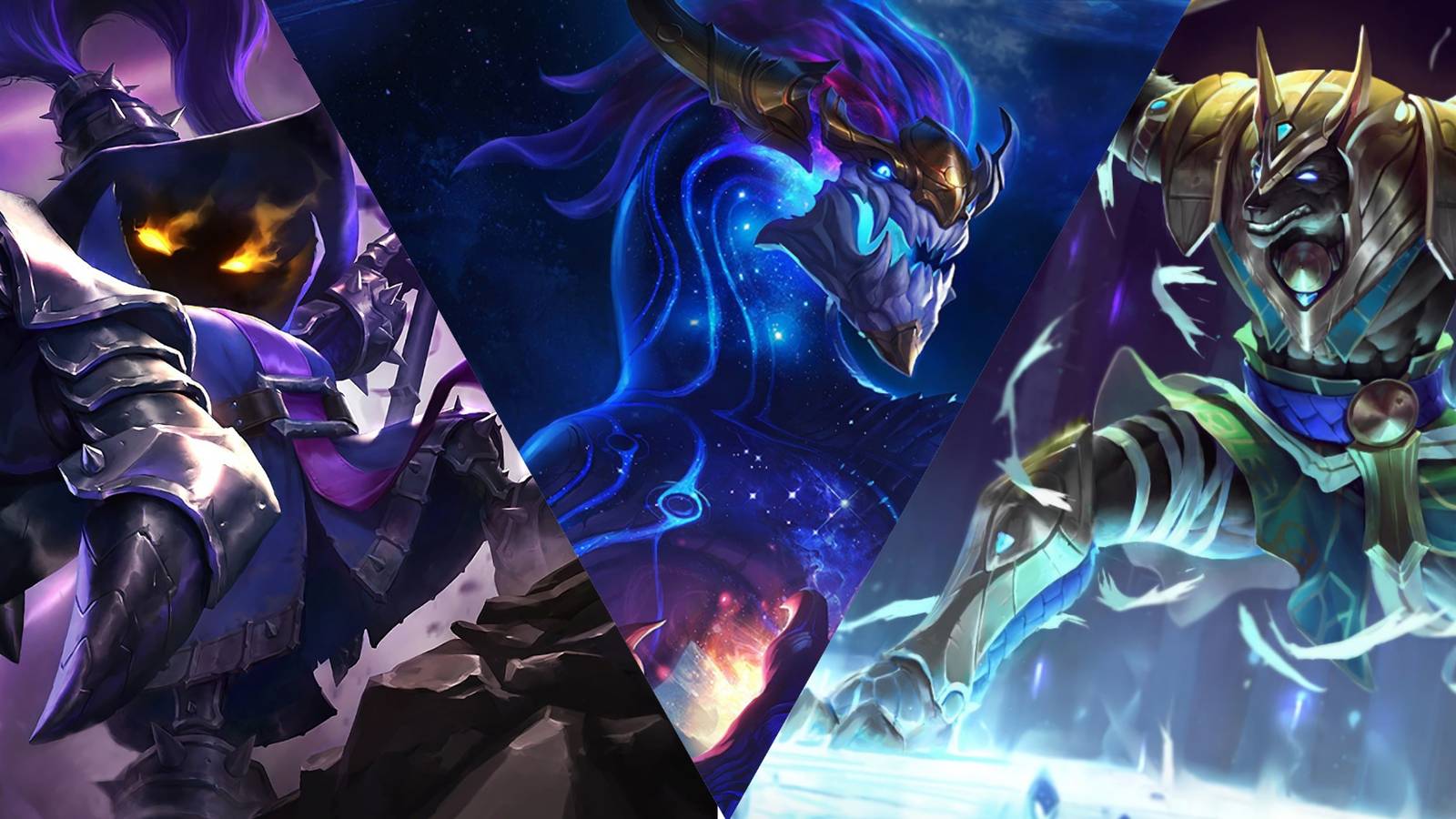 Veigar, Aurelion Sol and Nasus Splash Arts in League of Legends