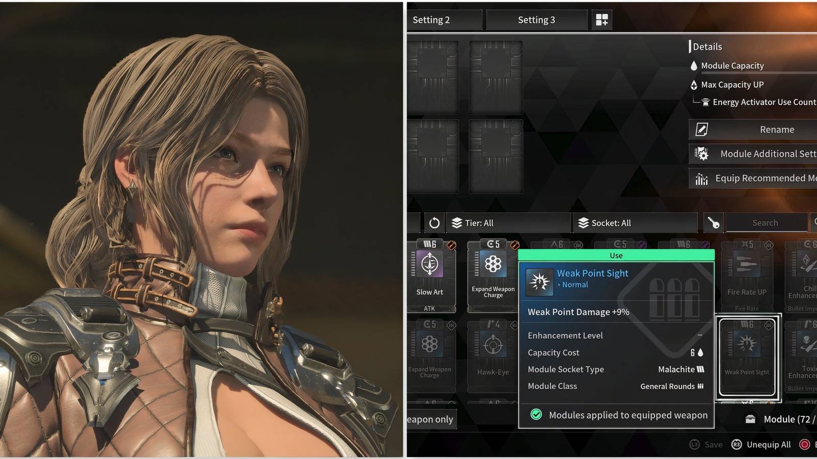 Viessa and Weak Point Sight Module in The First Descendant