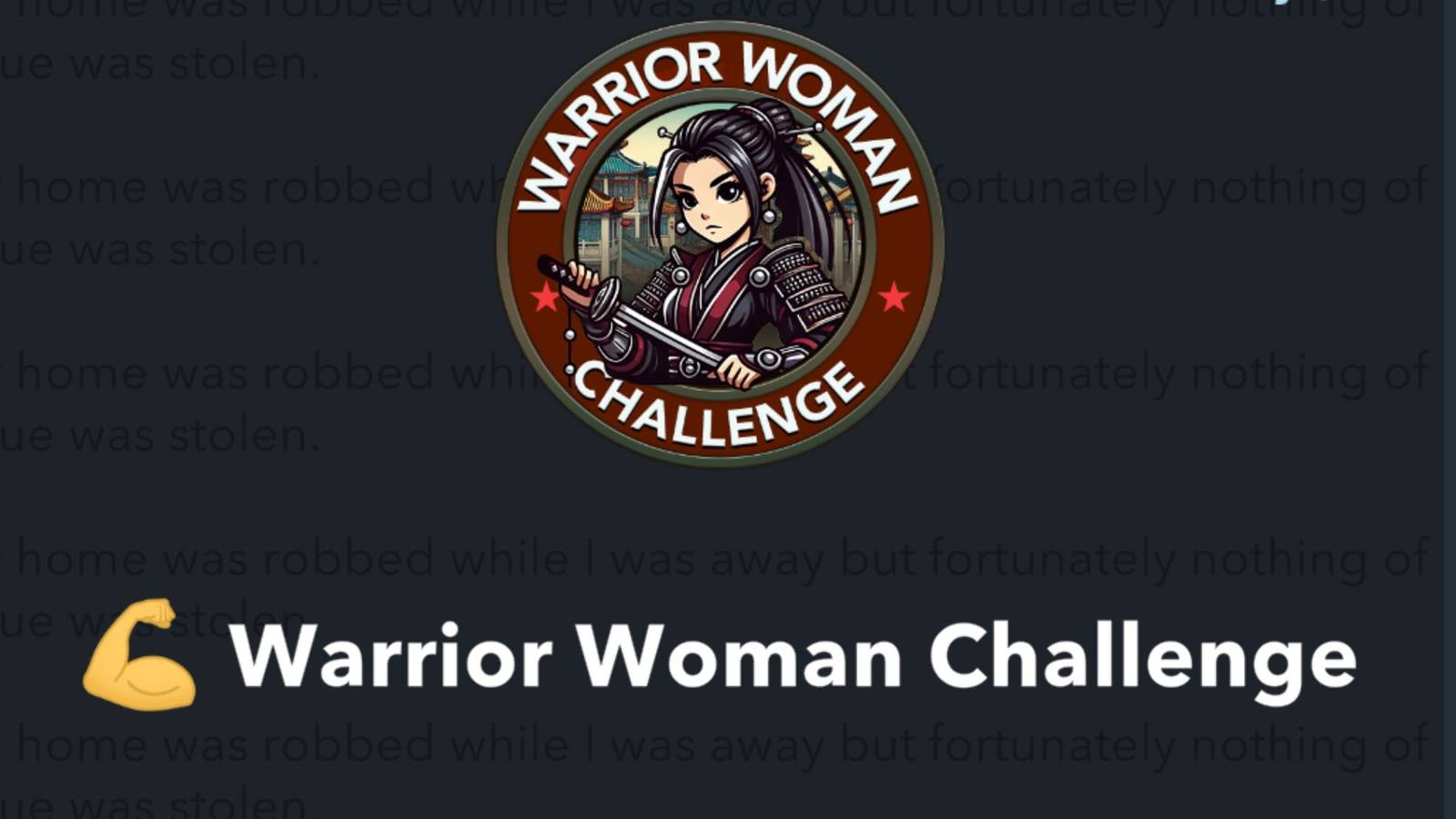 warrior woman challenge bitlife