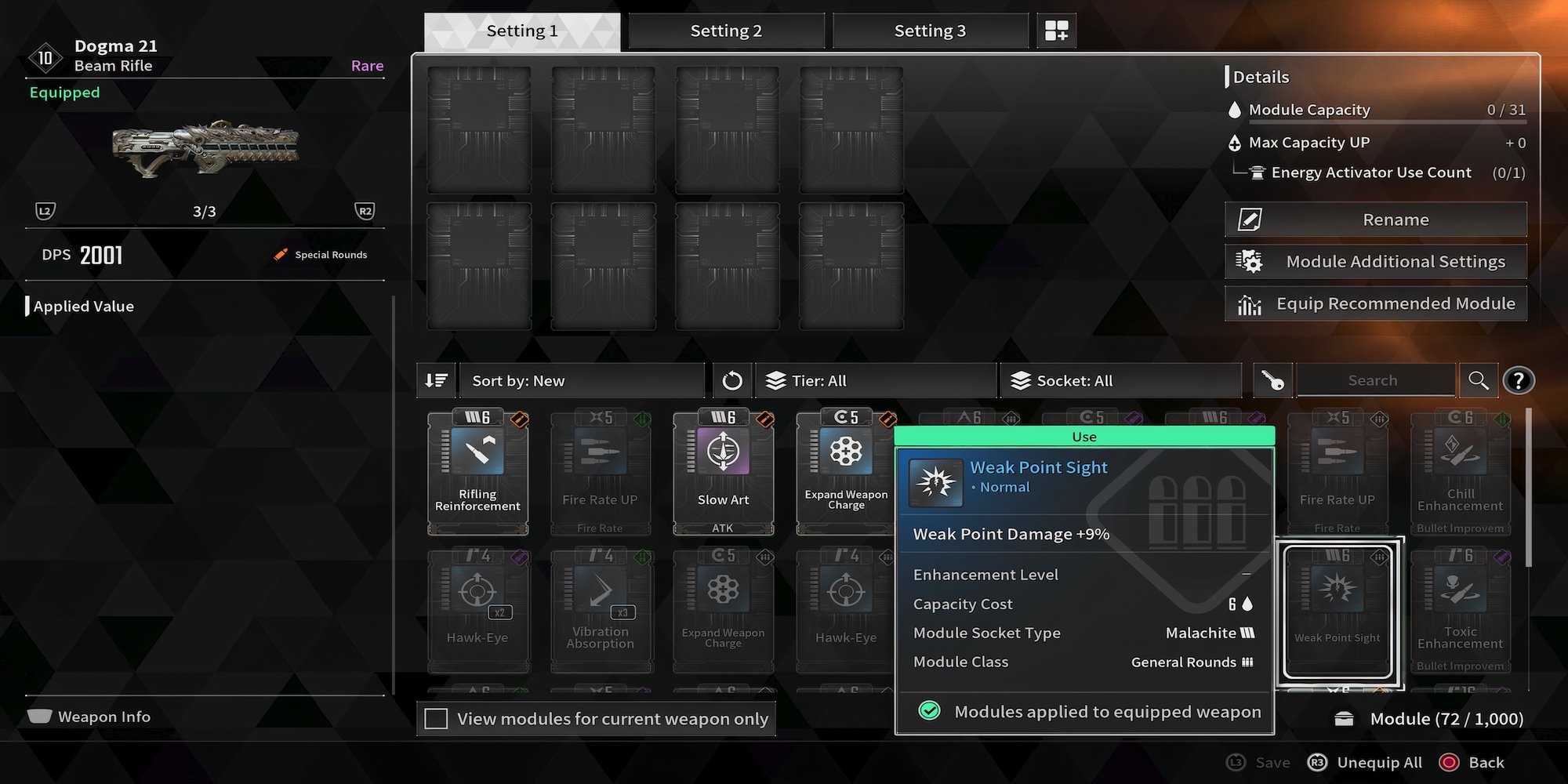 First Descendant Module Space List of All Modules in The First Descendant
