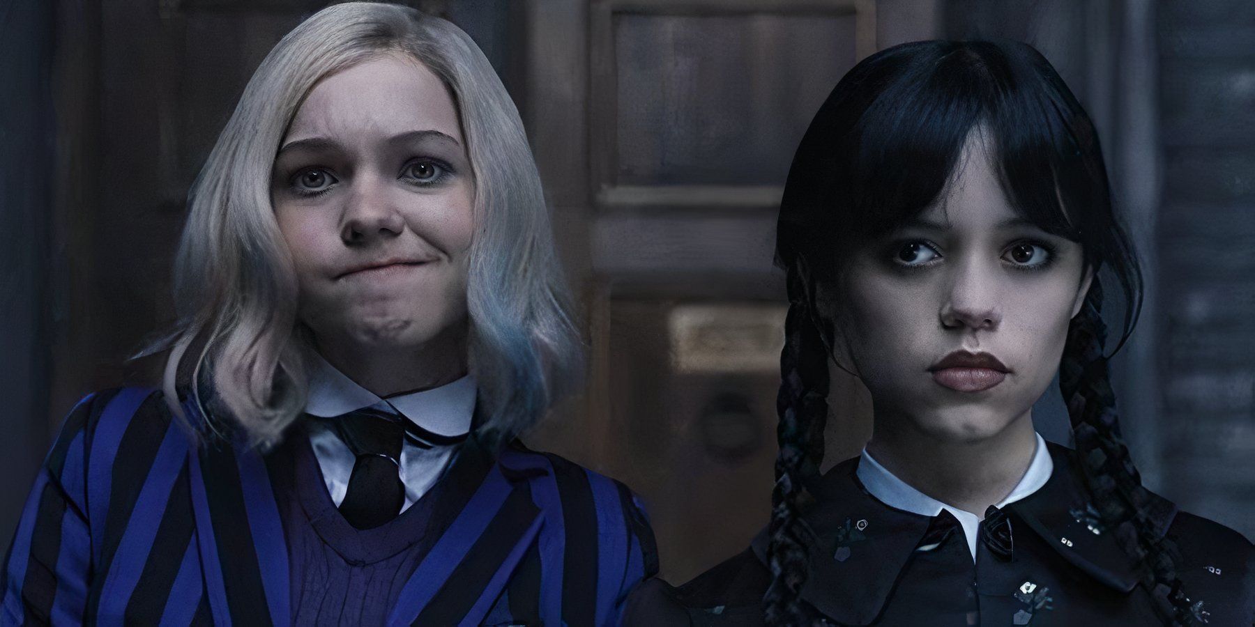 Enid Sinclair (Emma Myers) and Wednesday Addams (Jenna Ortega) on Wednesday