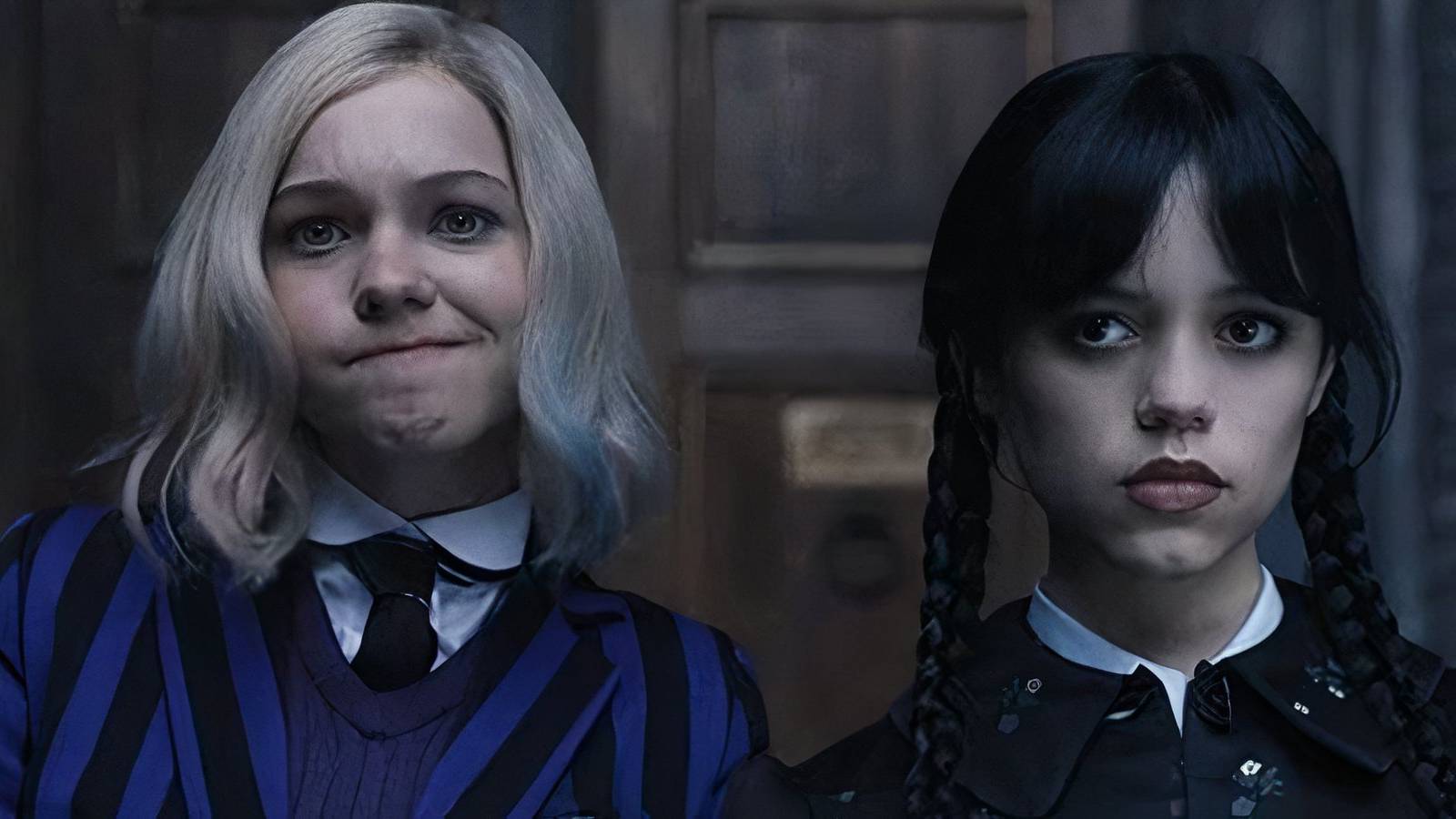 Enid Sinclair (Emma Myers) and Wednesday Addams (Jenna Ortega) in Wednesday