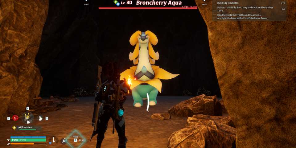 Screenshot showcasing where to find Alpha Broncherry Aqua in Palworld