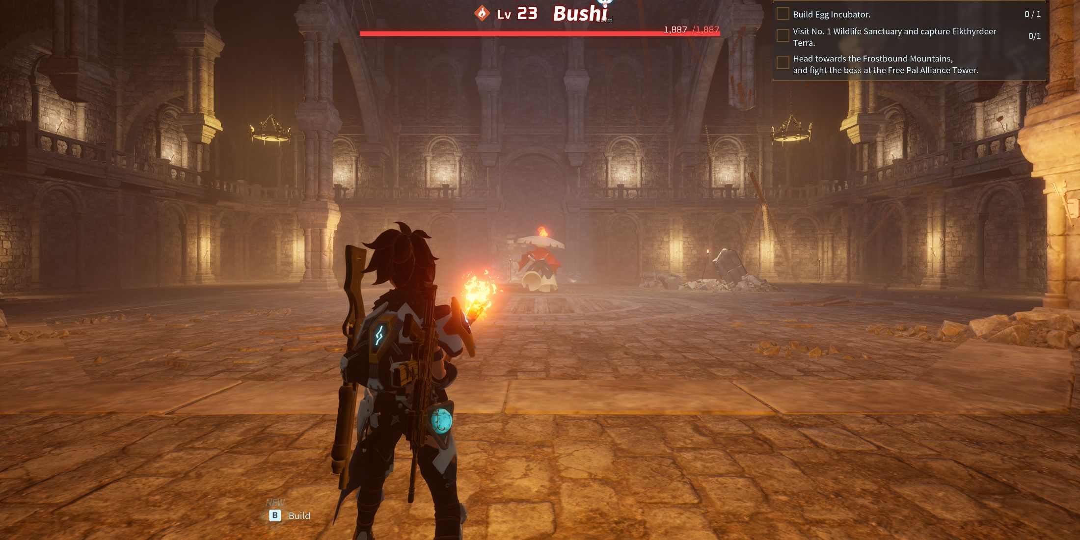 Screenshot showcasing where to find Alpha Bushi in Palworld 