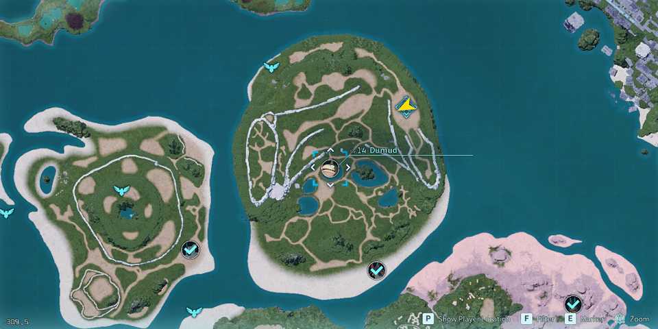 where to find Alpha Dumud on the map in Palworld