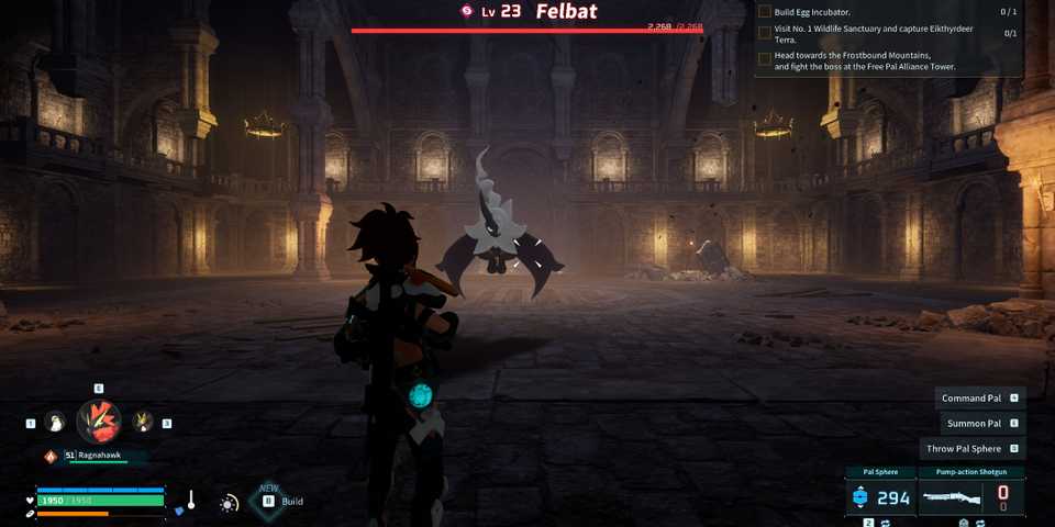 Screenshot showcasing where to find Alpha Felbat in Palworld