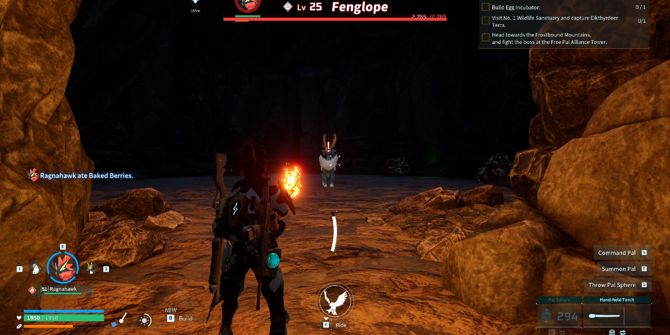 Screenshot showcasing where to find Alpha Fenglope in Palworld 