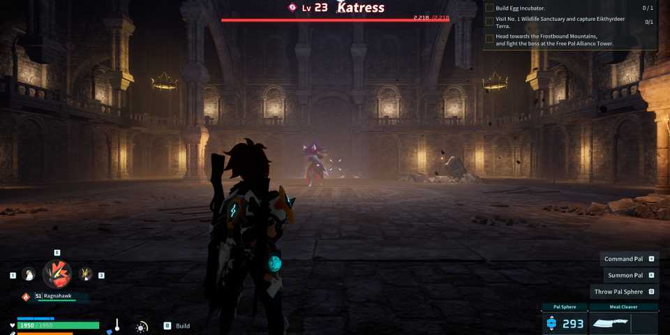 Screenshot showcasing where to find Alpha Katress in Palworld