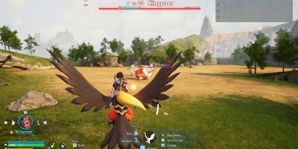 Screenshot showcasing where to find Alpha Kingpaca in Palworld