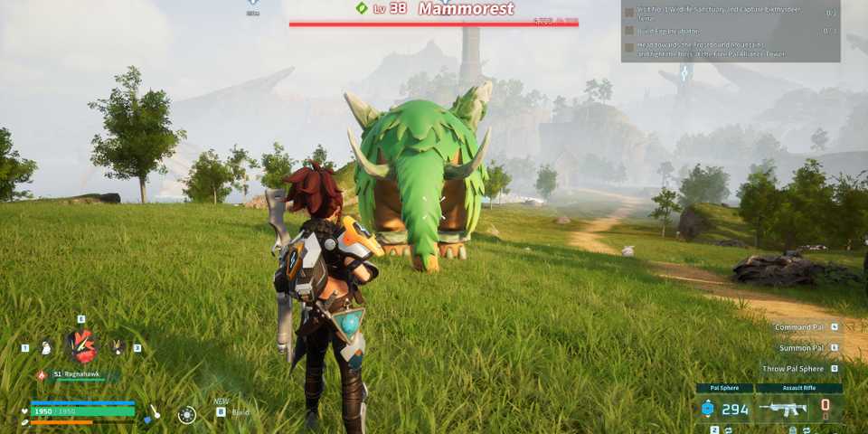 Screenshot showcasing where to find Alpha Mammorest in Palworld