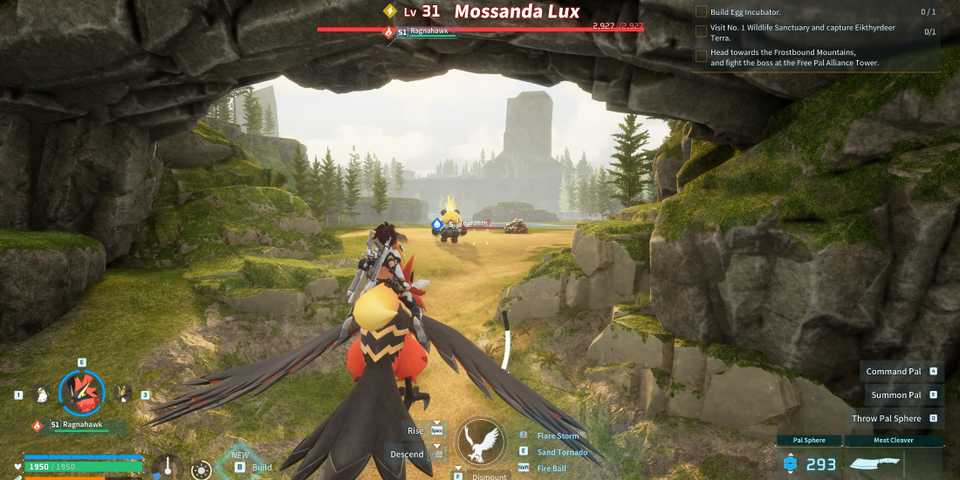 Screenshot showcasing where to find Alpha Mossanda Lux in Palworld