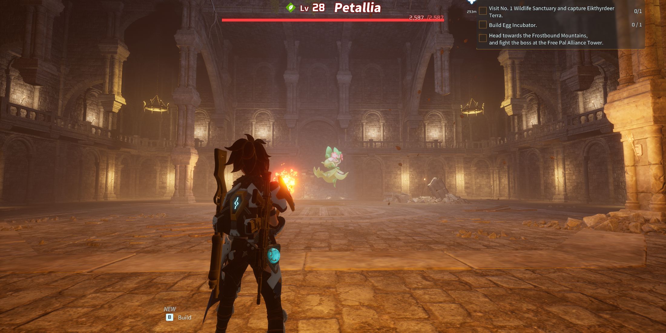 Screenshot showcasing where to find Alpha Petallia in Palworld 