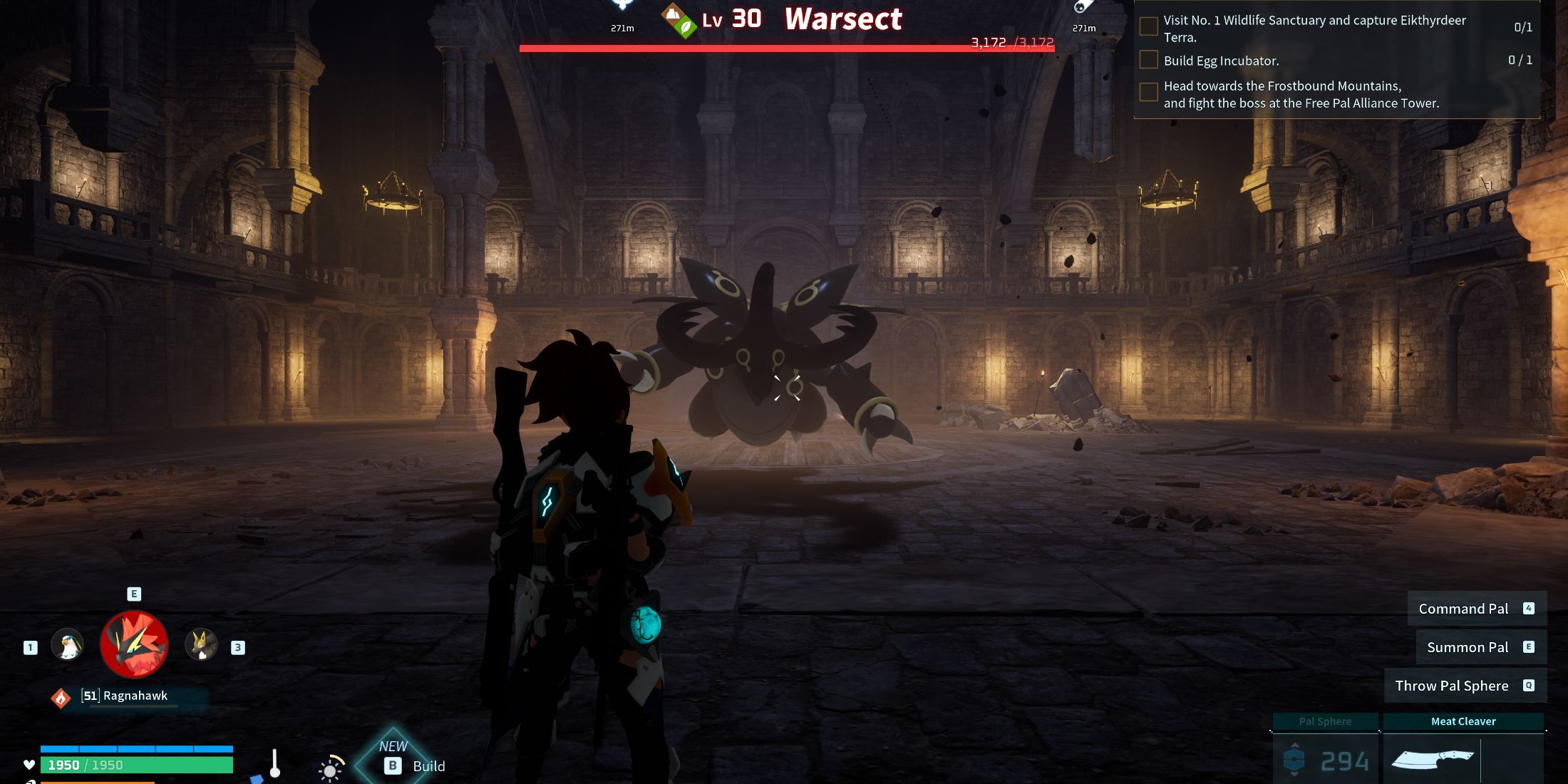 Screenshot showcasing where to find Alpha Warsect in Palworld 