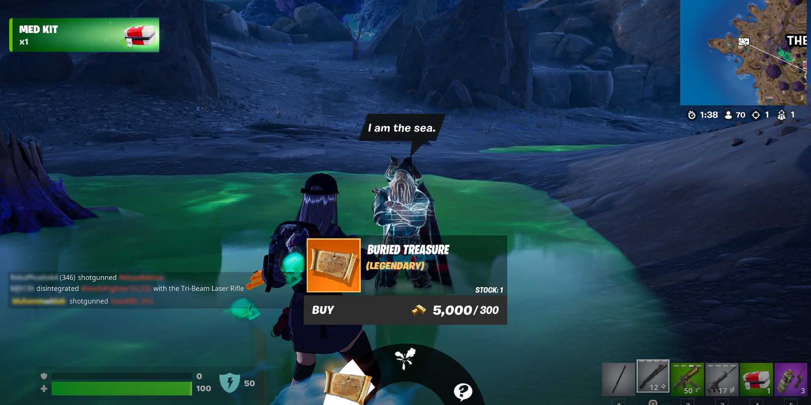 Screenshot showcasing where to find Davy Jones in Fortnite 