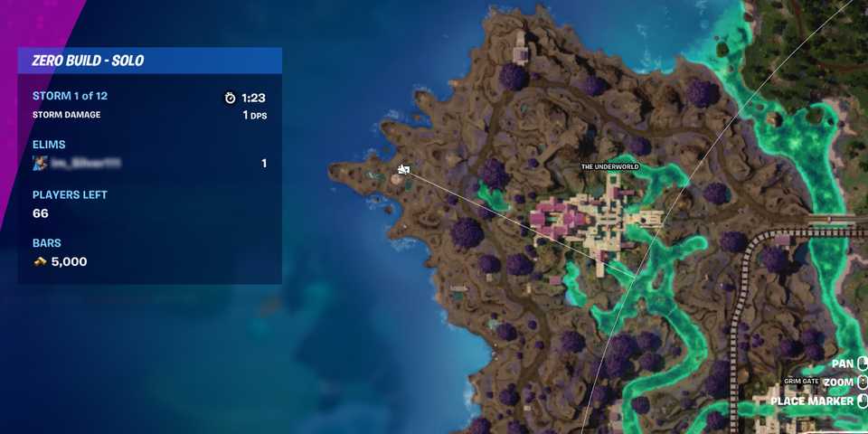Screenshot showcasing where to find Davy Jones on the map in Fortnite 