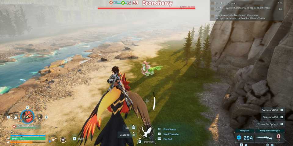 Screenshot showcasing where to find the Alpha Broncherry in Palworld