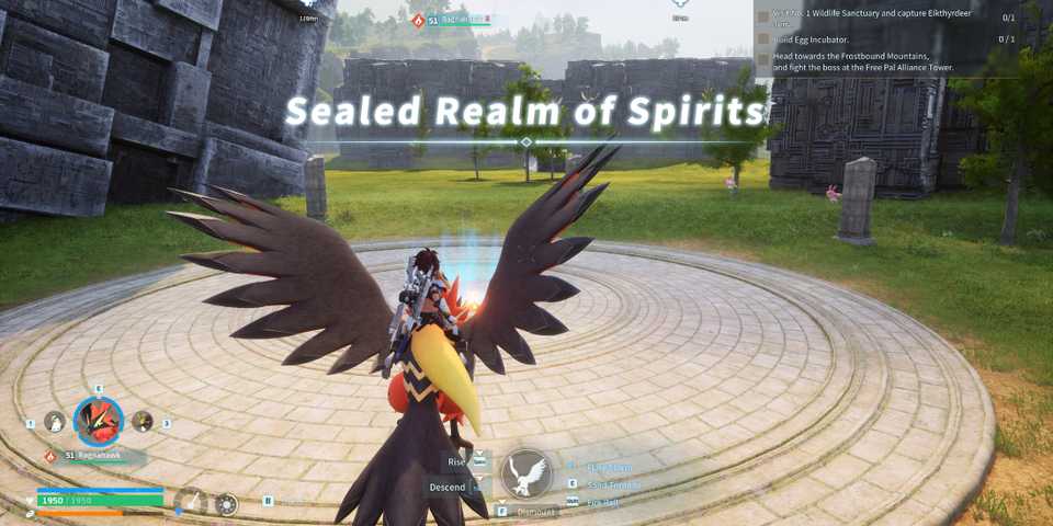 Screenshot showcasing where to find the Sealed Realm of Spirits in Palworld