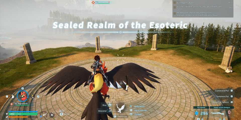 Screenshot showcasing where to find the Sealed Realm of the Esoteric in Palworld