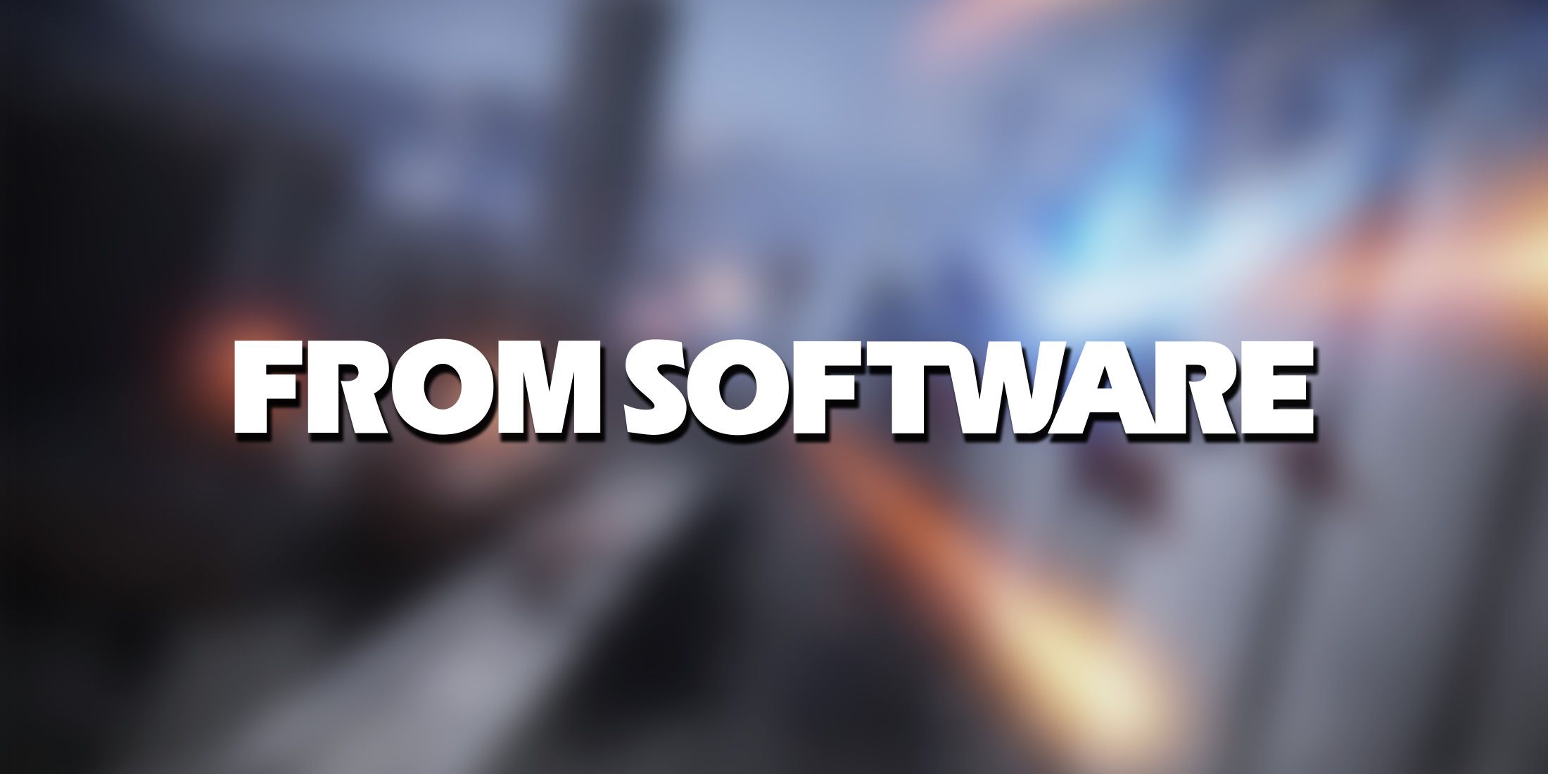 White FromSoftware logo on heavily blurred Armored Core 6 Fires of Rubicon promo screenshot