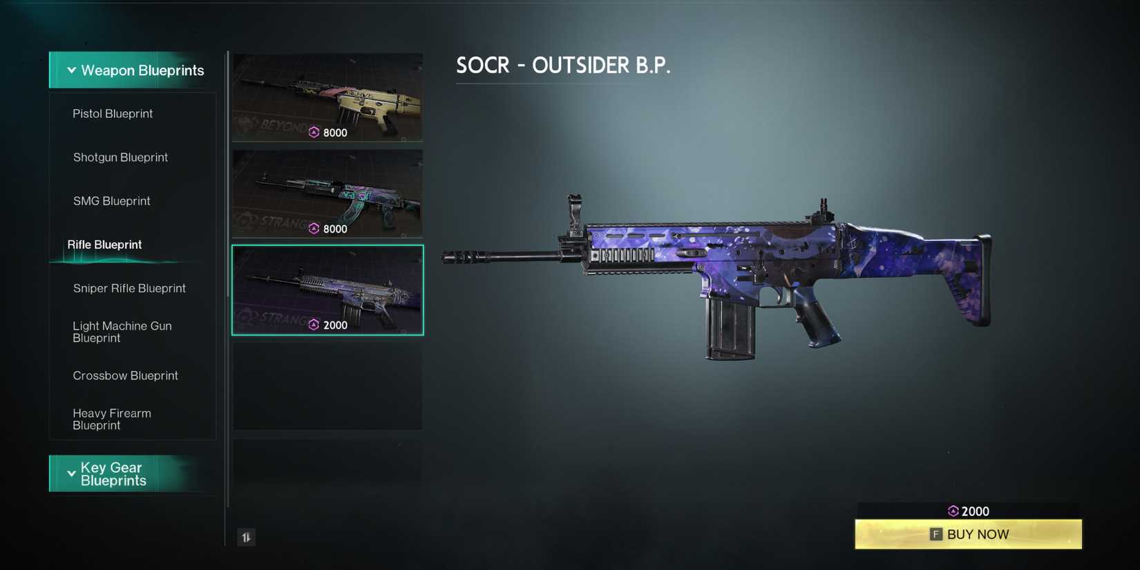 Screenshot showcasing the Wish Machine Blueprint Shop in Once Human 