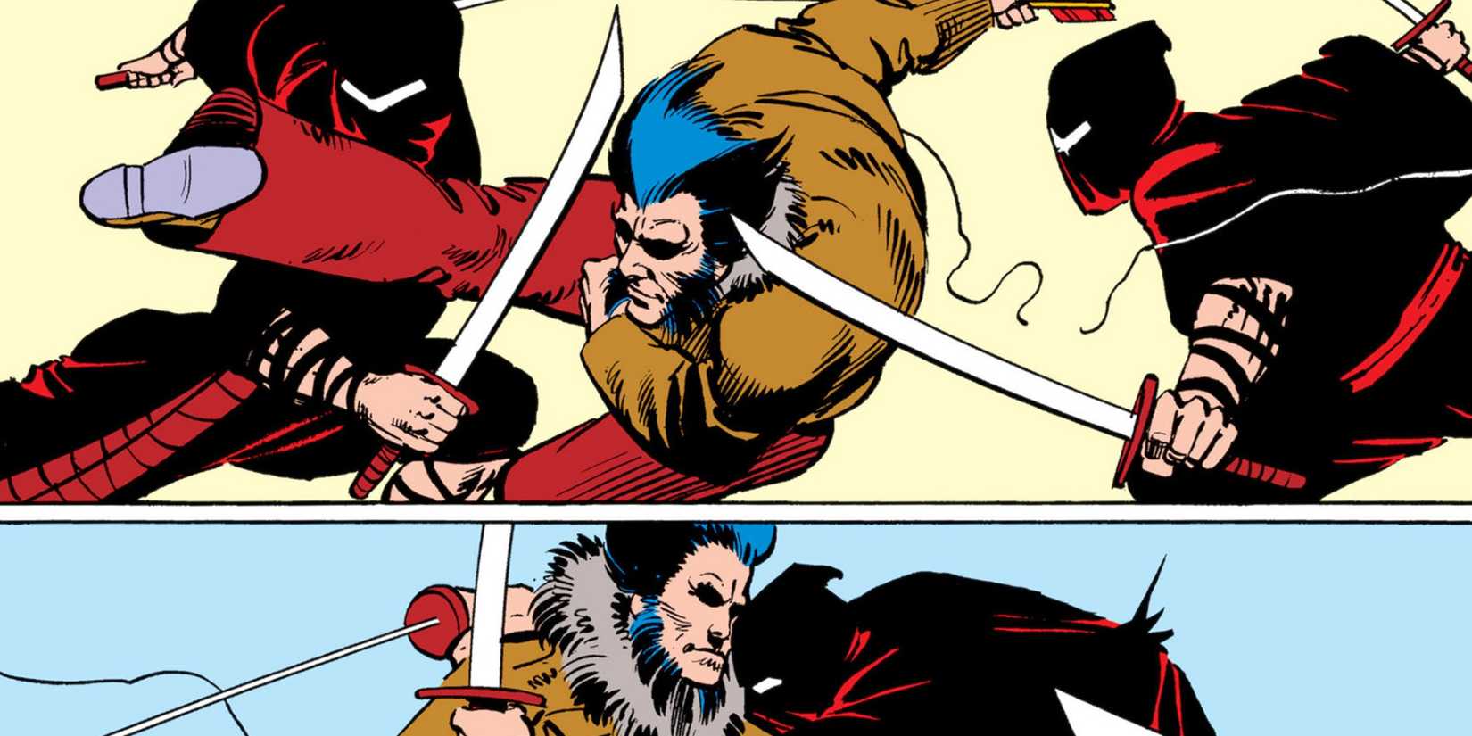 wolverine fighting ninjas