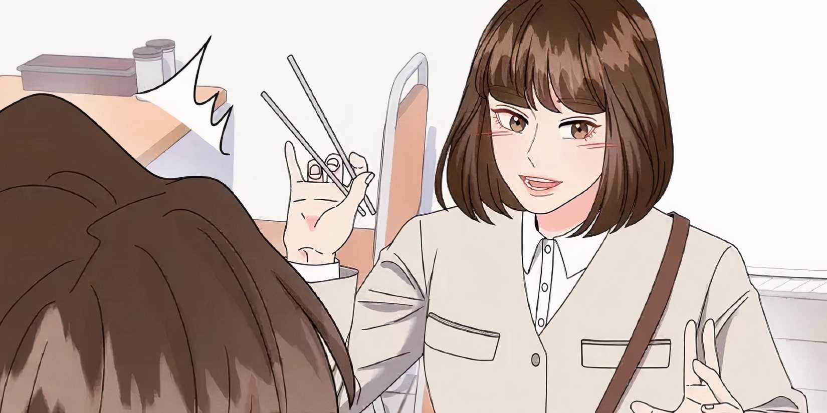 Woo Young Woo eating Gimbap rolls and talking to her father