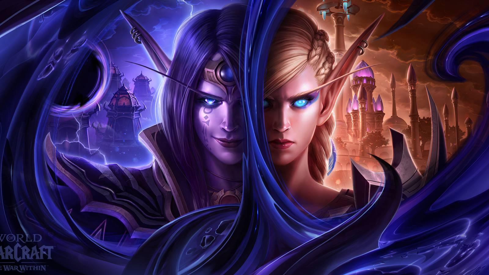 wow the war within key art with xal'atath and alleria