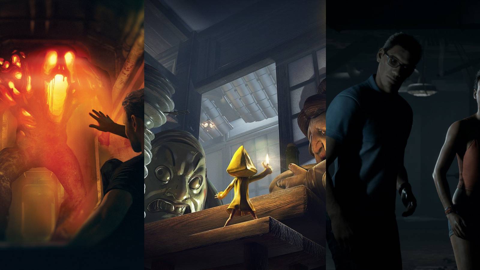 X Best Horror Games Set On A Ship, Ranked split image Monstrum, Little Nightmares, Man of Medan
