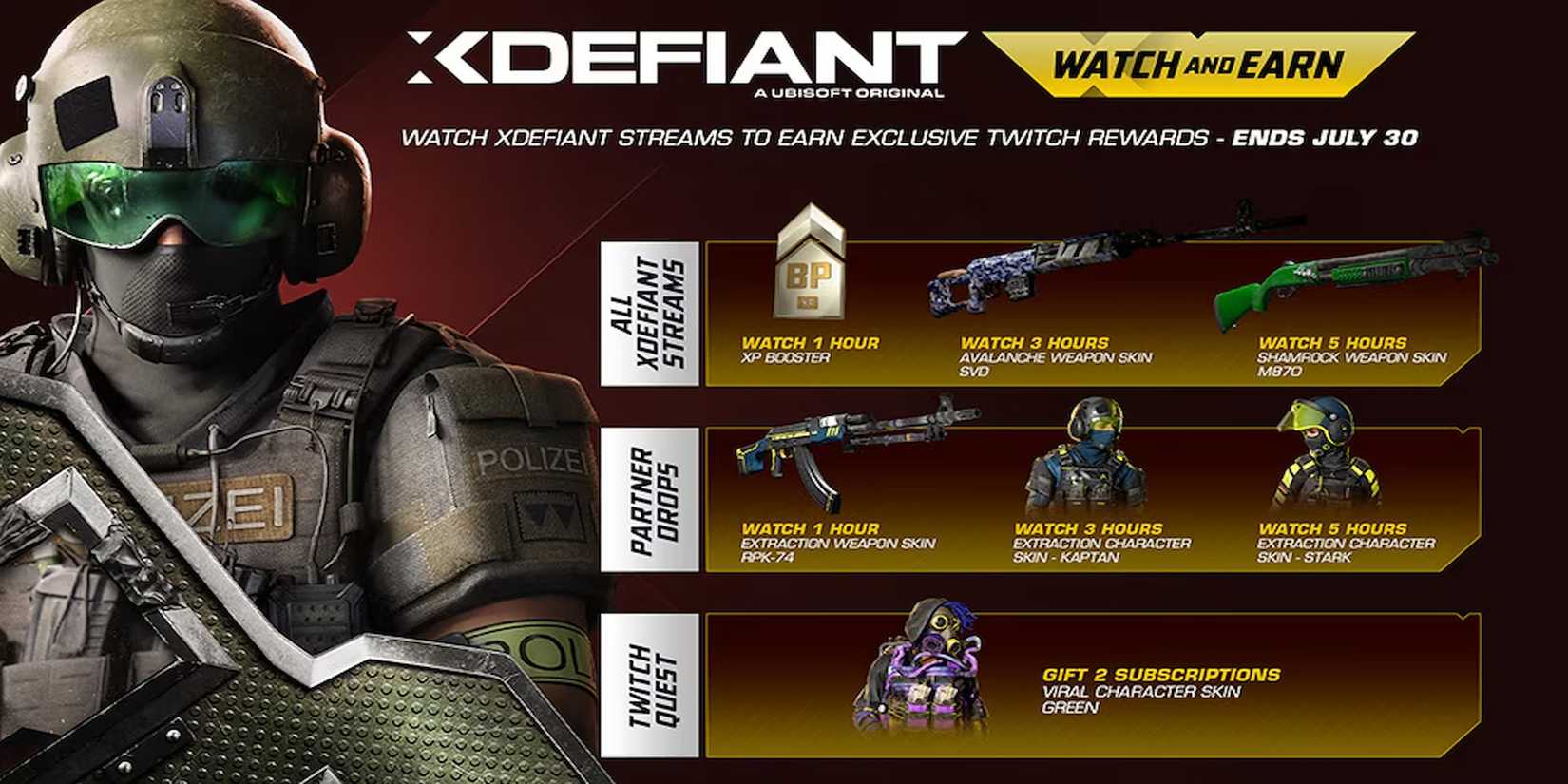 xdefiant season 1 twitch drop rewards