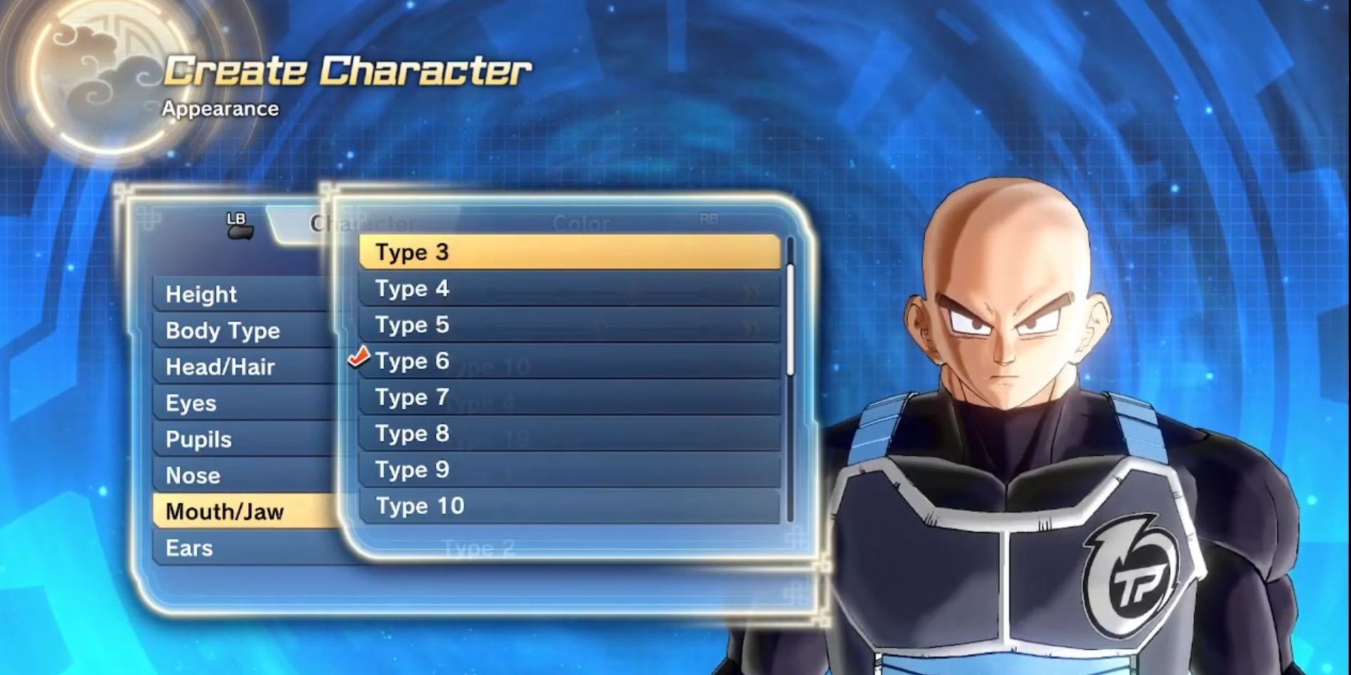 Character Creation Selecting Characters Mouth Type In Xenoverse 2