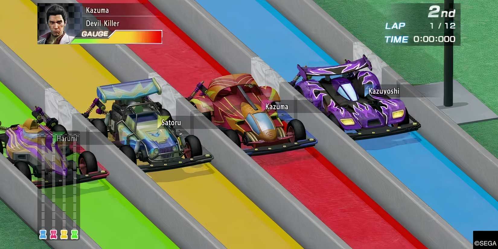 Image of some cars racing in Yakuza 0