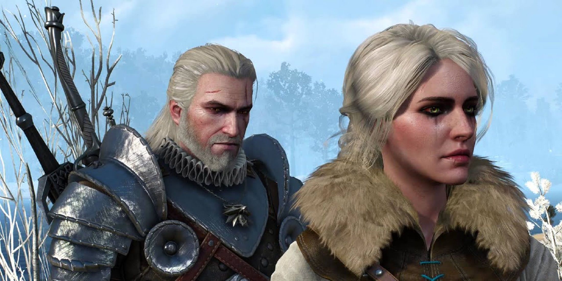 yennefer and geralt in the witcher game