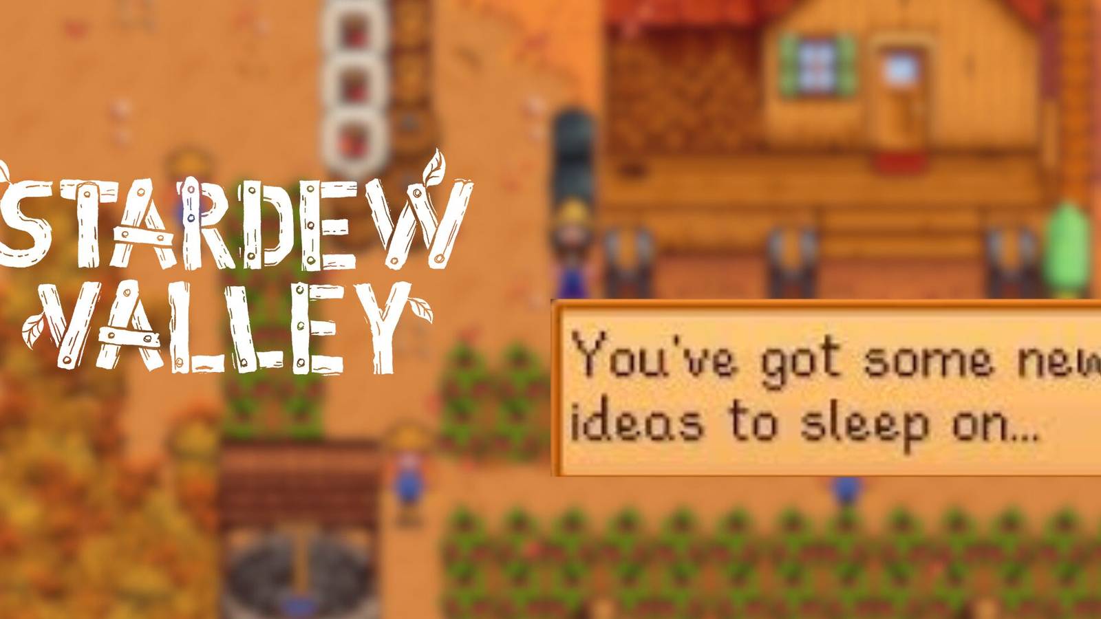 you've got some new ideas to sleep on stardew valley