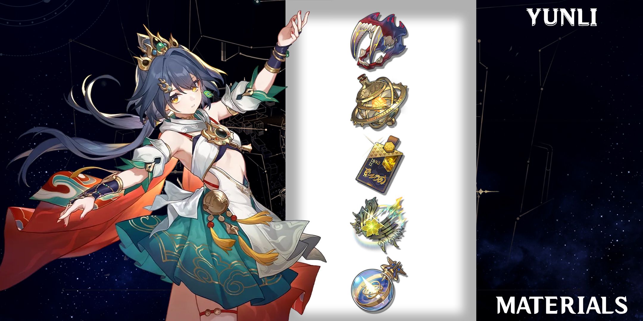 yunli upgrade materials in honkai star rail