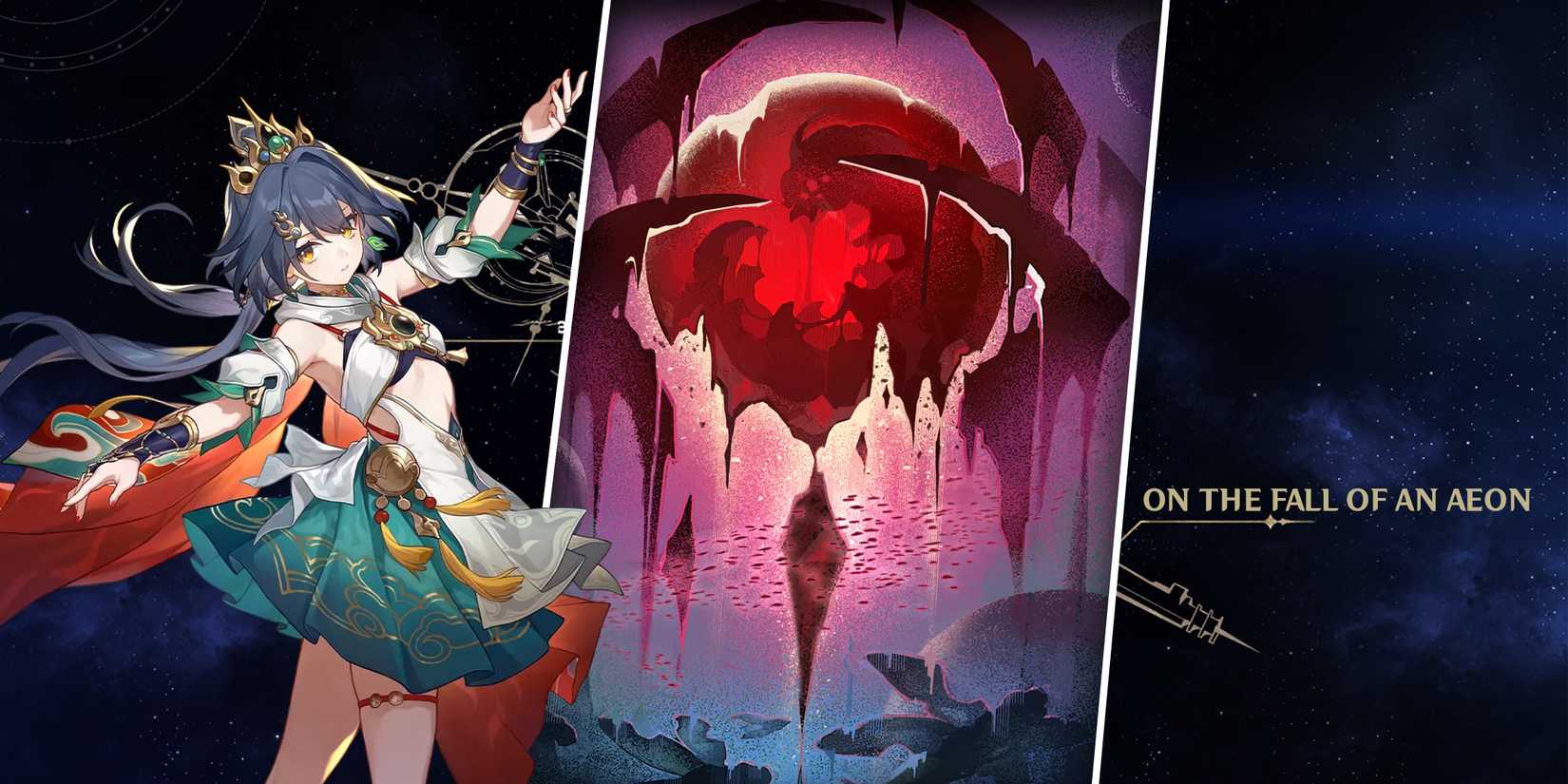 yunli using on the fall of an aeon light cone in honkai star rail