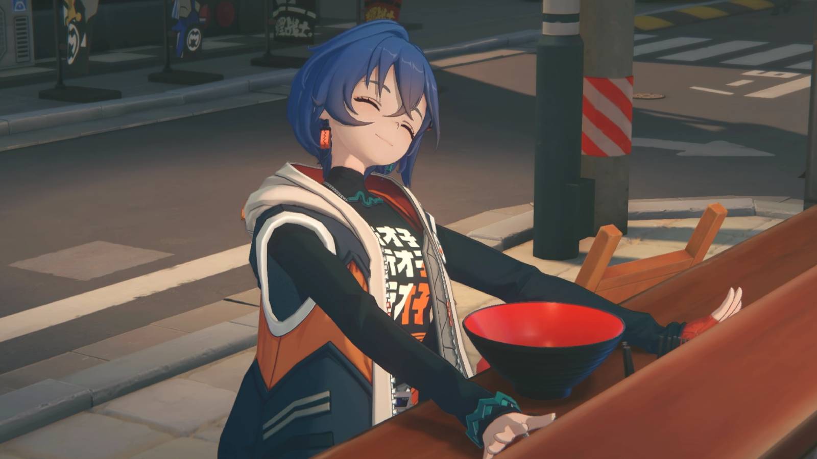 A screenshot from Zenless Zone Zero showing main character Belle.