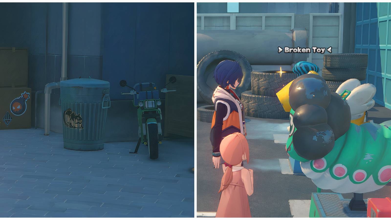 Split image of Sage in a Barrel and the HIA Commemorative Coin in a Broken Toy in Zenless Zone Zero